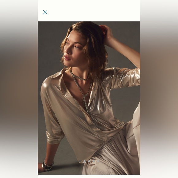 Shimmer satin shirt ANTHROPOLOGY - Picture 4 of 5